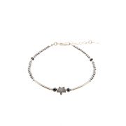 Bracelet Draconis gris argent, bracelet, bracelet argent, bijoux haute fantaisie, bijoux fantaisie, made in France, Antibes, Juan les pins