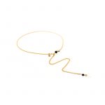 Collier Léoni noir plaqué or