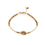 Bracelet Saturne marron plaqué or: bracelet, bijoux fantaisie, made in France, Antibes, Juan les pins