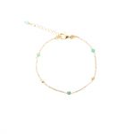 Bracelet Alisée bleu plaqué or, bracelet bleu, bijoux fantaisie, création artisanales françaises, juan les pins