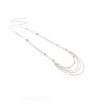 Sautoir Joanna rose argent 75 cm, sautoir, bijoux fantaisie, fait main, bijoux de créateur, made in France, juan les pins