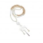 Sautoir Chizue blanc argent 70 cm, sautoir, bijoux fantaisie, bijoux haute fantaisie, bijoux japonais, créations artisanales, Antibes Juan les pins