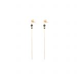 Boucles d’oreille Eika noires plaqué or, boucles d'oreille plaqué or , bijoux fantaisie, bijoux de créateur, made in france, Antibes, Juan les pins