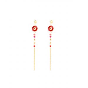 Boucles d'oreille Tara rouges, bijoux fantaisie, bijoux de créateur, made in France