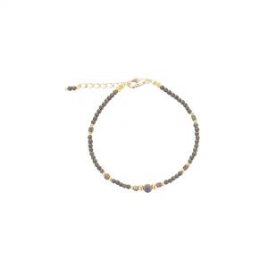 Bracelet Luna irisé prune plaqué or, bijoux fantaisie, bijoux de créateur, made in Franceletce, cote d'azur, bra