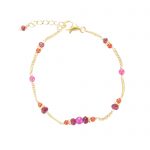 Bracelet Shiva plaqué or rouge, bijoux fantaisie, bijoux de créateur, made in France, bracelet