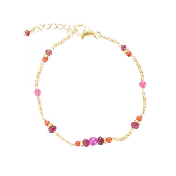 Bracelet Shiva plaqué or rouge, bijoux fantaisie, bijoux de créateur, made in France, bracelet