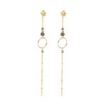 Boucles d’oreille Luna prune plaqué or , bijoux haute fantaisie, bijoux de créateur, made in France, Juan les pins