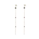 Boucles d’oreille Céleste prune argent, bijoux fantaisie, bijoux de créateur, made in France, Juan les pins