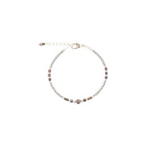 Bracelet Luna irisé prune argent, bijoux haute fantaisie, bijoux de créateur, made in France, cote d'azur, juan les pins