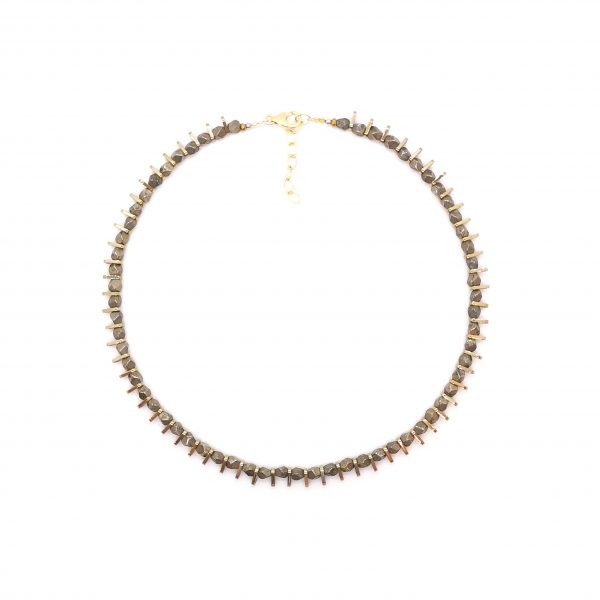 collier ras du cou Ifri pyrite ~ 36 cm
