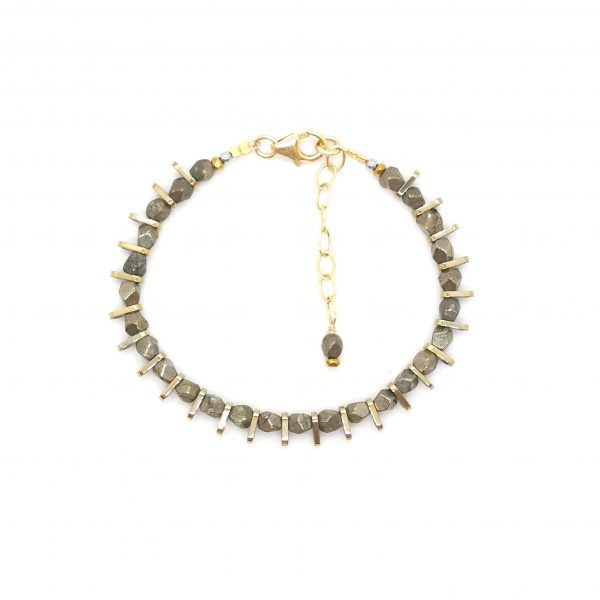 bracelet minimalist Ifri pyrite 16.5 cm: bijoux hautes fantaisie, bijoux de créateur made in Juan les pins